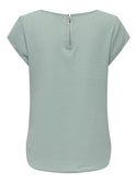 ONLY ONLVIC Women's Short Sleeve Solid Top | Recycled Fabric Zip-Back Blouse