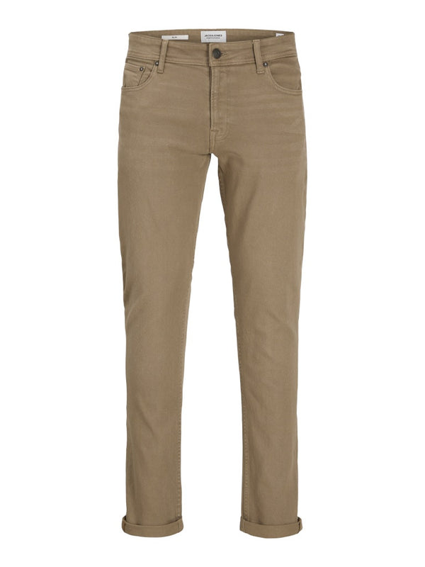 JACK & JONES JPSTGLENN Ethan Slim Fit Chino Trousers | Mid-Rise Smart-Casual Pants - Borderland Muff