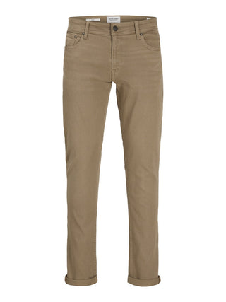 JACK & JONES JPSTGLENN Ethan Slim Fit Chino Trousers | Mid-Rise Smart-Casual Pants - Borderland Muff