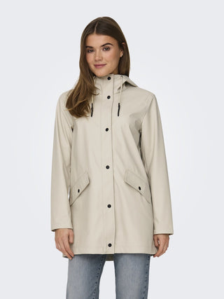 ONLY ONLELISA Women's Water Repellent Hooded Raincoat in Kalamata | Recycled Polyester