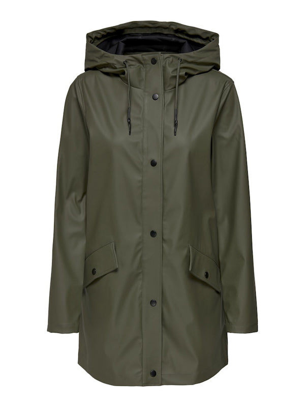ONLY ONLELISA Women's Water Repellent Hooded Raincoat in Kalamata | Recycled Polyester - Borderland Muff