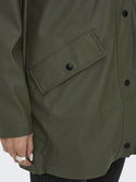 ONLY ONLELISA Women's Water Repellent Hooded Raincoat in Kalamata | Recycled Polyester - Borderland Muff