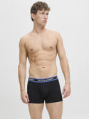 Jack & Jones JACHUDSON Men's Organic Cotton Trunks 3-Pack – Black, Blue & White - Borderland Muff