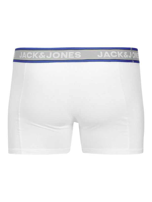 Jack & Jones JACHUDSON Men's Organic Cotton Trunks 3-Pack – Black, Blue & White - Borderland Muff
