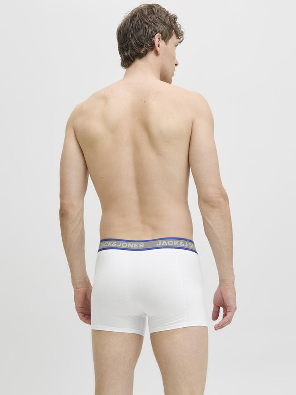 Jack & Jones JACHUDSON Men's Organic Cotton Trunks 3-Pack – Black, Blue & White - Borderland Muff