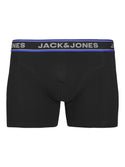 Jack & Jones JACHUDSON Men's Organic Cotton Trunks 3-Pack – Black, Blue & White - Borderland Muff