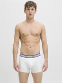 Jack & Jones JACHUDSON Men's Organic Cotton Trunks 3-Pack – Black, Blue & White - Borderland Muff