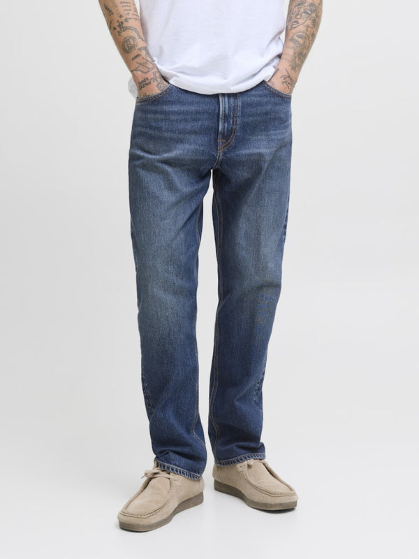 Jack & Jones JJICHRIS JJCLASSIC 440 Men's Relaxed Fit Jeans – Blue Denim | Organic Cotton - Borderland Muff