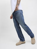 Jack & Jones JJICHRIS JJCLASSIC 440 Men's Relaxed Fit Jeans – Blue Denim | Organic Cotton - Borderland Muff