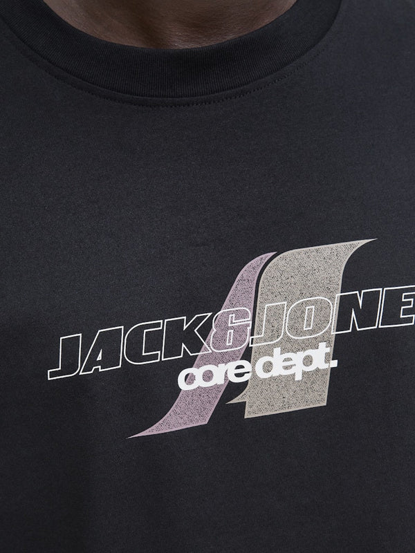 Jack & Jones JCOTIER Men's Front Print T-Shirt | Relaxed Fit Cotton Tee - Borderland Muff
