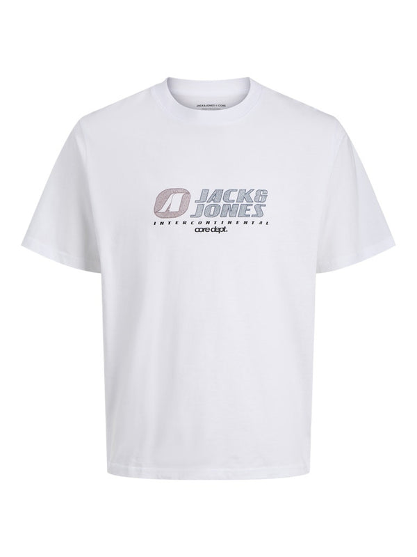 Jack & Jones JCOTIER Men's Front Print T-Shirt | Relaxed Fit Cotton Tee - Borderland Muff
