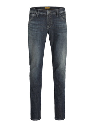 Jack & Jones JJIGLENN JJFOX 497 Slim Fit Men's Jeans – Blue Denim | Organic & Recycled Cotton - Borderland Muff