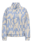 ONLY ONLNEW JANNE Women's Half-Zip Fleece Sweatshirt – Kentucky Blue | Loose Fit