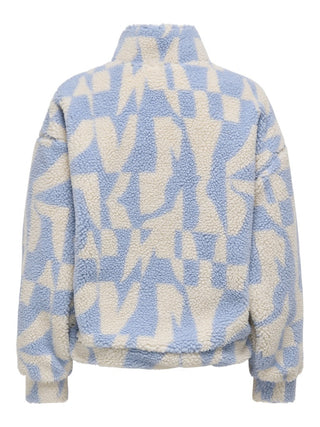 ONLY ONLNEW JANNE Women's Half-Zip Fleece Sweatshirt – Kentucky Blue | Loose Fit