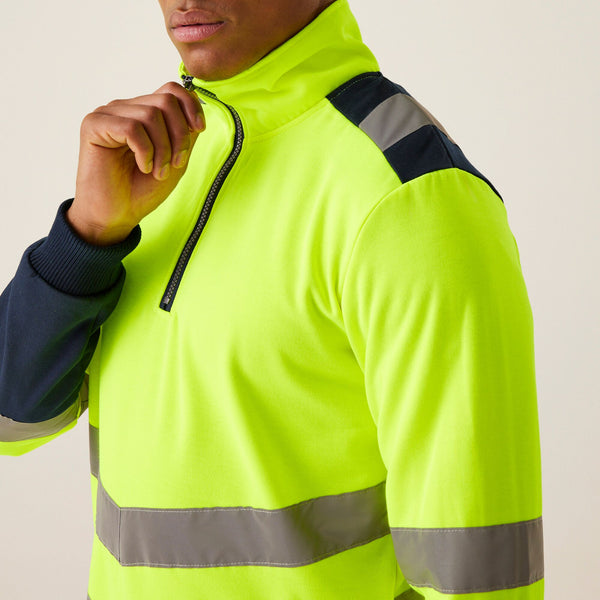 Regatta TRF670 Hi-Vis Quarter Zip Sweatshirt – EN20471 & RIS-3279 Certified