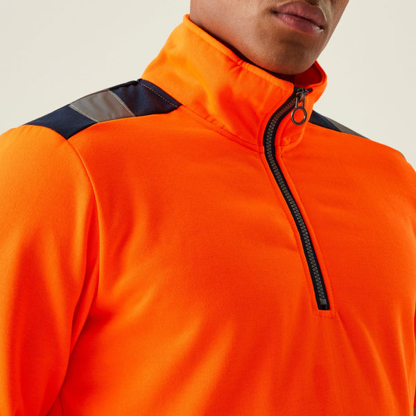Regatta TRF670 Hi-Vis Quarter Zip Sweatshirt – EN20471 & RIS-3279 Certified