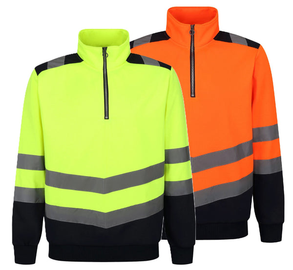 Regatta TRF670 Hi-Vis Quarter Zip Sweatshirt – EN20471 & RIS-3279 Certified