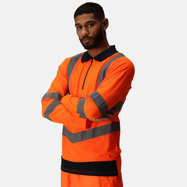 Regatta TRS192 Hi-Vis LS Polo Shirt – EN20471 & RIS-3279 Certified