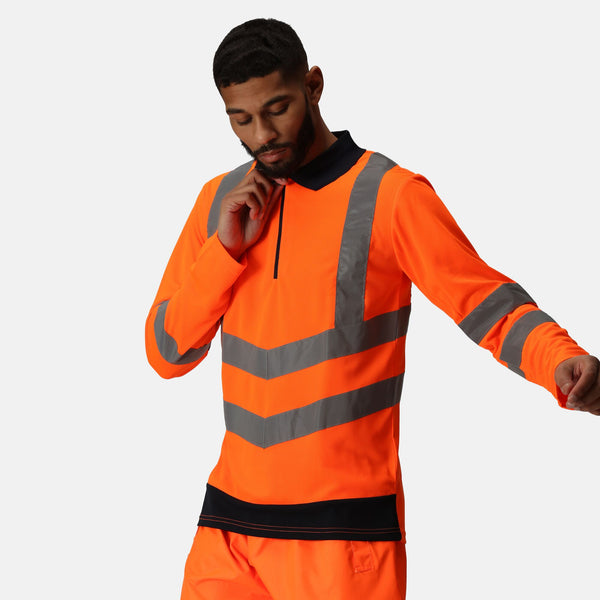 Regatta TRS192 Hi-Vis LS Polo Shirt – EN20471 & RIS-3279 Certified