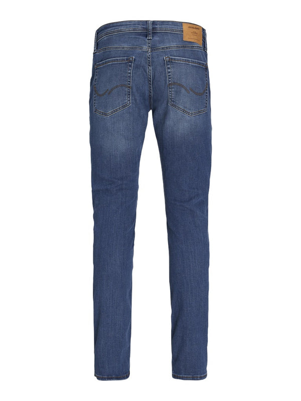 JJIGLENN Slim Fit Low Rise Blue Jeans | Jack & Jones Sustainable Denim - Borderland Muff