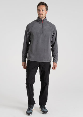 Buy black-pepper Craghoppers Corey VI Half Zip Fleece CMA1287 – Recycled Micro Fleece Midlayer