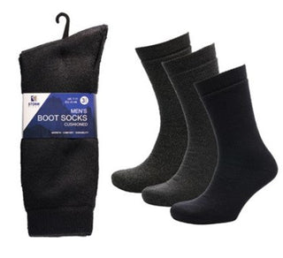 Storm Ridge Men’s Cushioned Boot Socks – 3 Pack (7-11) SK029