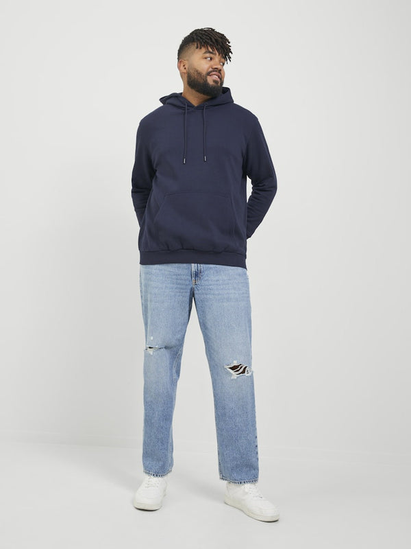 Jack & Jones JJEBRADLEY Plus Size Hoodie | Recycled Polyester Sweatshirt - Borderland Muff