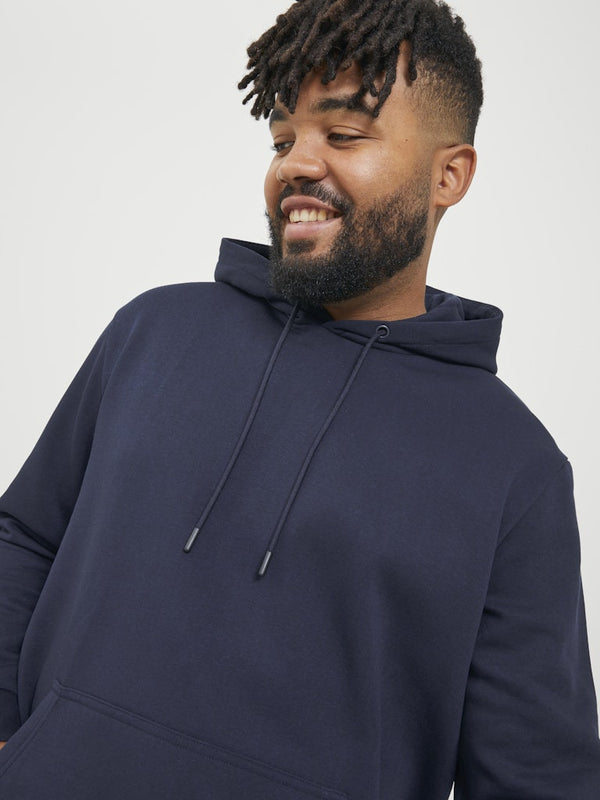 Jack & Jones JJEBRADLEY Plus Size Hoodie | Recycled Polyester Sweatshirt - Borderland Muff
