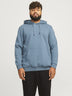Jack & Jones JJEBRADLEY Plus Size Hoodie in Goblin Blue – men’s relaxed fit sweatshirt with hood and kangaroo pocket