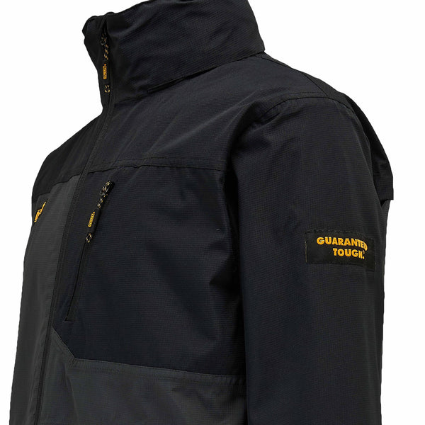 DeWalt Southampton Waterproof Work Jacket – Rip-Stop, Foldaway Hood, Adjustable Fit - Borderland Muff
