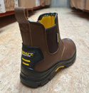 Boss Kids Slip-On Safety Work Boots - Brown Leather - Borderland Muff