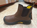 Boss Kids Slip-On Safety Work Boots - Brown Leather - Borderland Muff