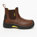 Boss Kids Slip-On Safety Work Boots - Brown Leather - Borderland Muff