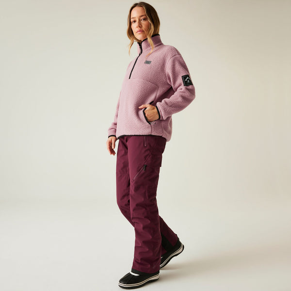 Dare 2b Women’s Slide Out Fleece – Recycled Borg Full Zip Ski Midlayer - Borderland Muff