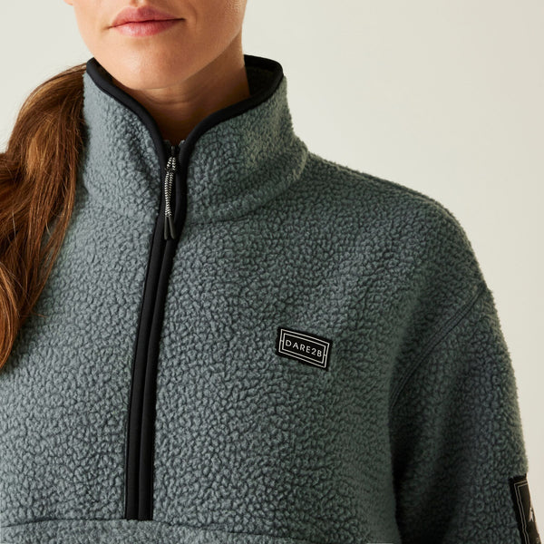 Dare 2b Women’s Slide Out Fleece – Recycled Borg Full Zip Ski Midlayer - Borderland Muff