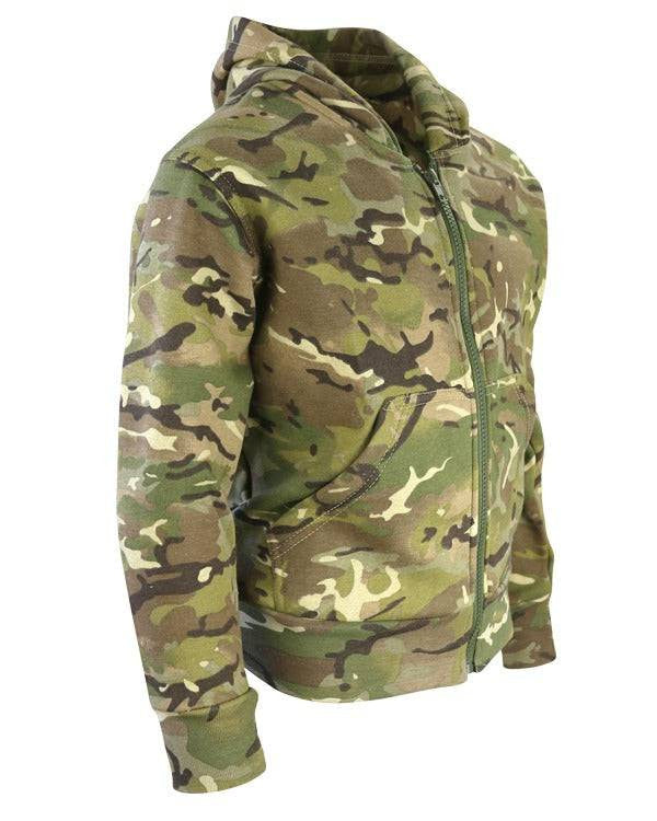 Kombat Kids Camo Hoodie – DPM, BTP & BTP Black | Fleece Lined, Full Zip - Borderland Muff