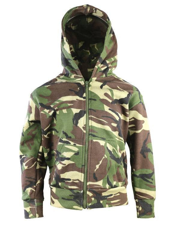 Kombat Kids Camo Hoodie – DPM, BTP & BTP Black | Fleece Lined, Full Zip - Borderland Muff