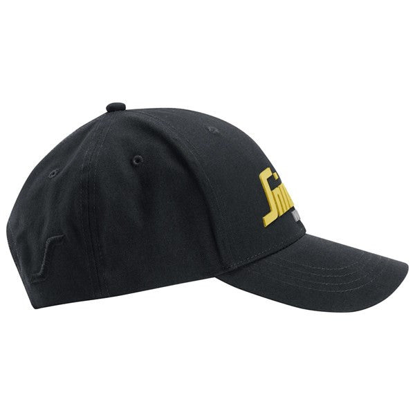 Snickers Workwear Logo Cap – Adjustable Cotton Baseball Hat | Black & Yellow