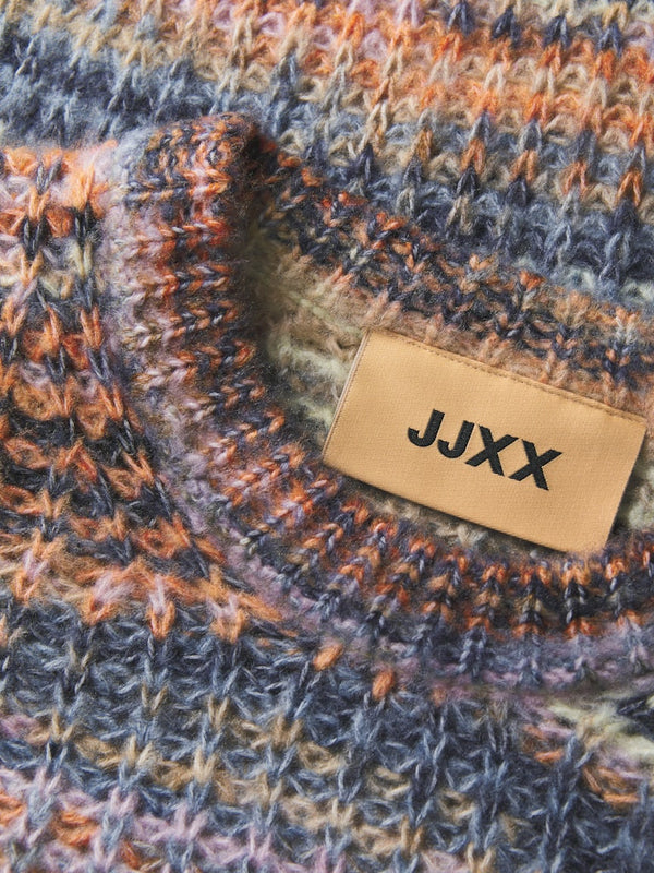 JXSIMONE Space Dye Crew Neck Knit – Maritime Blue Wide Fit Women’s Pullover - Borderland Muff