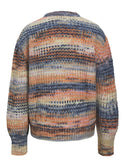 JXSIMONE Space Dye Crew Neck Knit – Maritime Blue Wide Fit Women’s Pullover - Borderland Muff