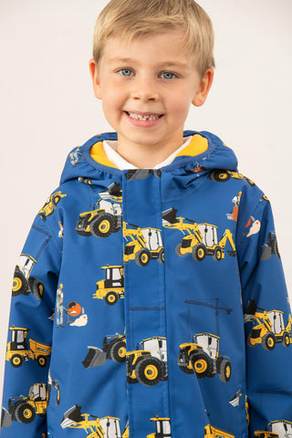 Kids Lighthouse Finlay Waterproof Jacket | JCB & Farming Print - Borderland Muff