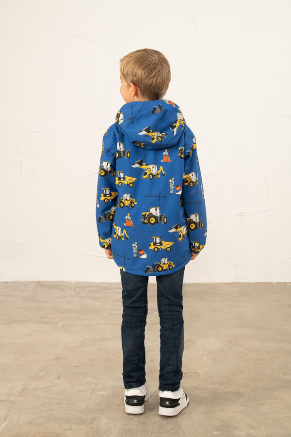 Kids Lighthouse Finlay Waterproof Jacket | JCB & Farming Print - Borderland Muff