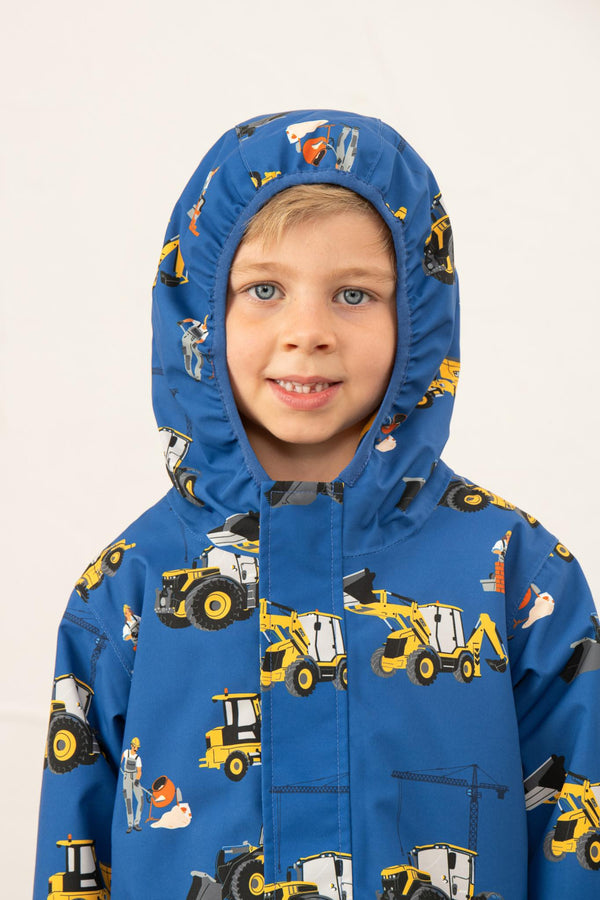 Kids Lighthouse Finlay Waterproof Jacket | JCB & Farming Print - Borderland Muff
