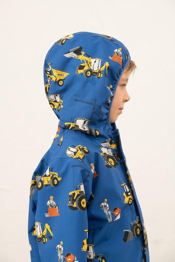 Kids Lighthouse Finlay Waterproof Jacket | JCB & Farming Print - Borderland Muff