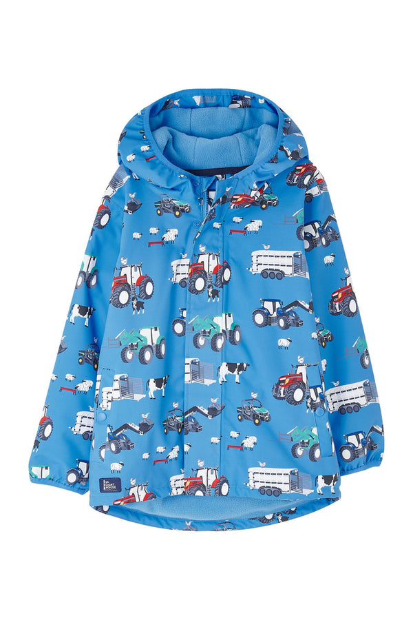 Kids Lighthouse Finlay Waterproof Jacket | JCB & Farming Print - Borderland Muff