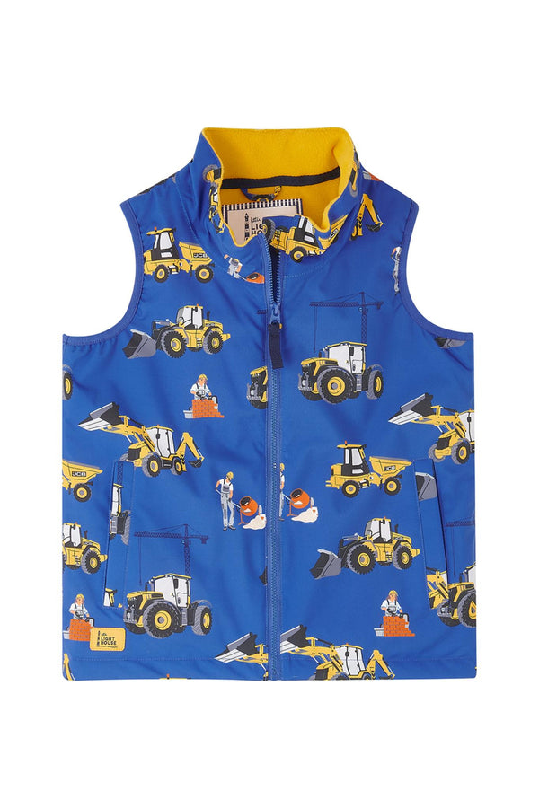 Kids Lighthouse Alex Waterproof Padded Bodywarmer | JCB Print - Borderland Muff