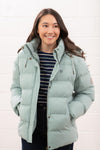 Ladies Lighthouse Margot Short Padded Jacket | Sage, Navy & Cream - Borderland Muff
