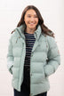 Ladies Lighthouse Margot Short Padded Jacket | Sage, Navy & Cream - Borderland Muff