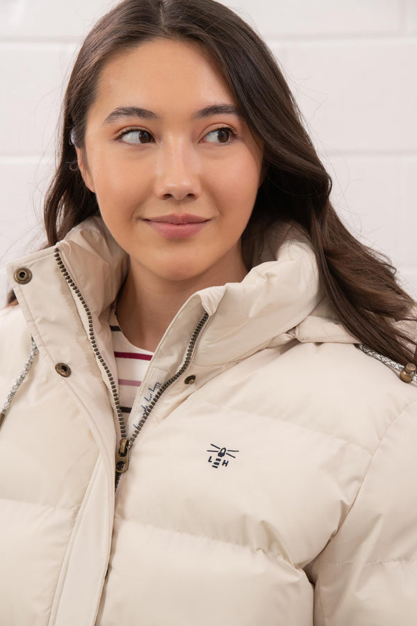 Ladies Lighthouse Margot Short Padded Jacket | Sage, Navy & Cream - Borderland Muff