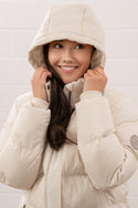 Ladies Lighthouse Margot Short Padded Jacket | Sage, Navy & Cream - Borderland Muff